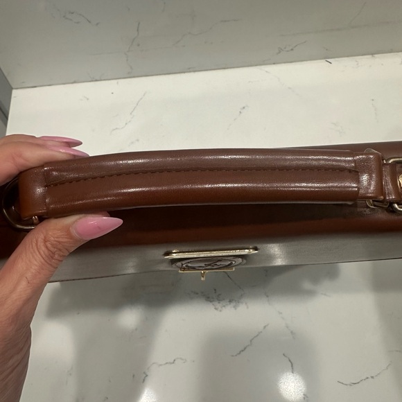 Ralph Lauren Black and Brown Women's Bag. Vintage mini leather briefcase. - Picture 7 of 8